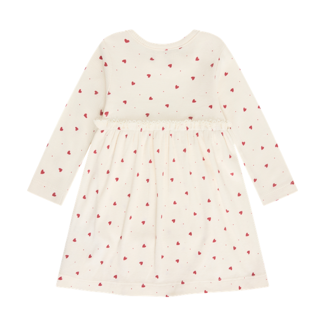 Robe en tricot côtelé à imprimé de coeurs