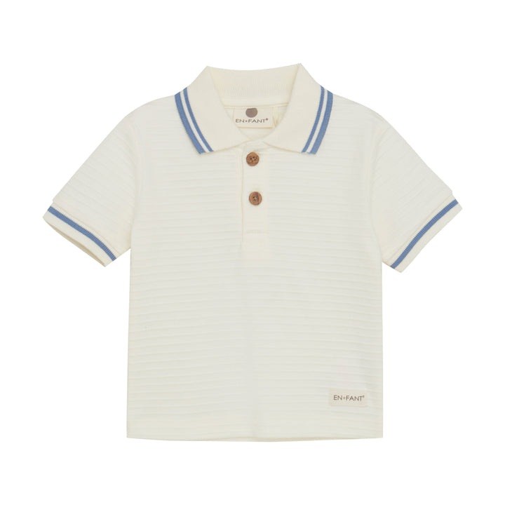 Polo côtelé crème