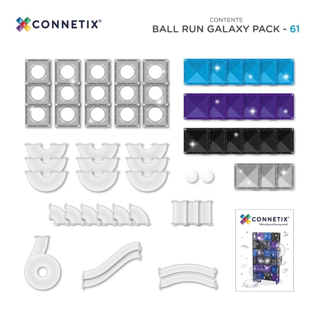 Ensemble "Parcours de balles" Galaxie scintillante (61 pcs)