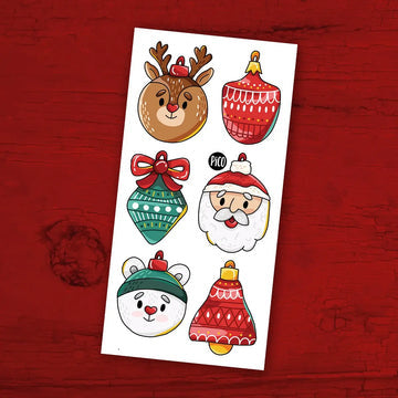 Tatouages temporaires Boules de Noël