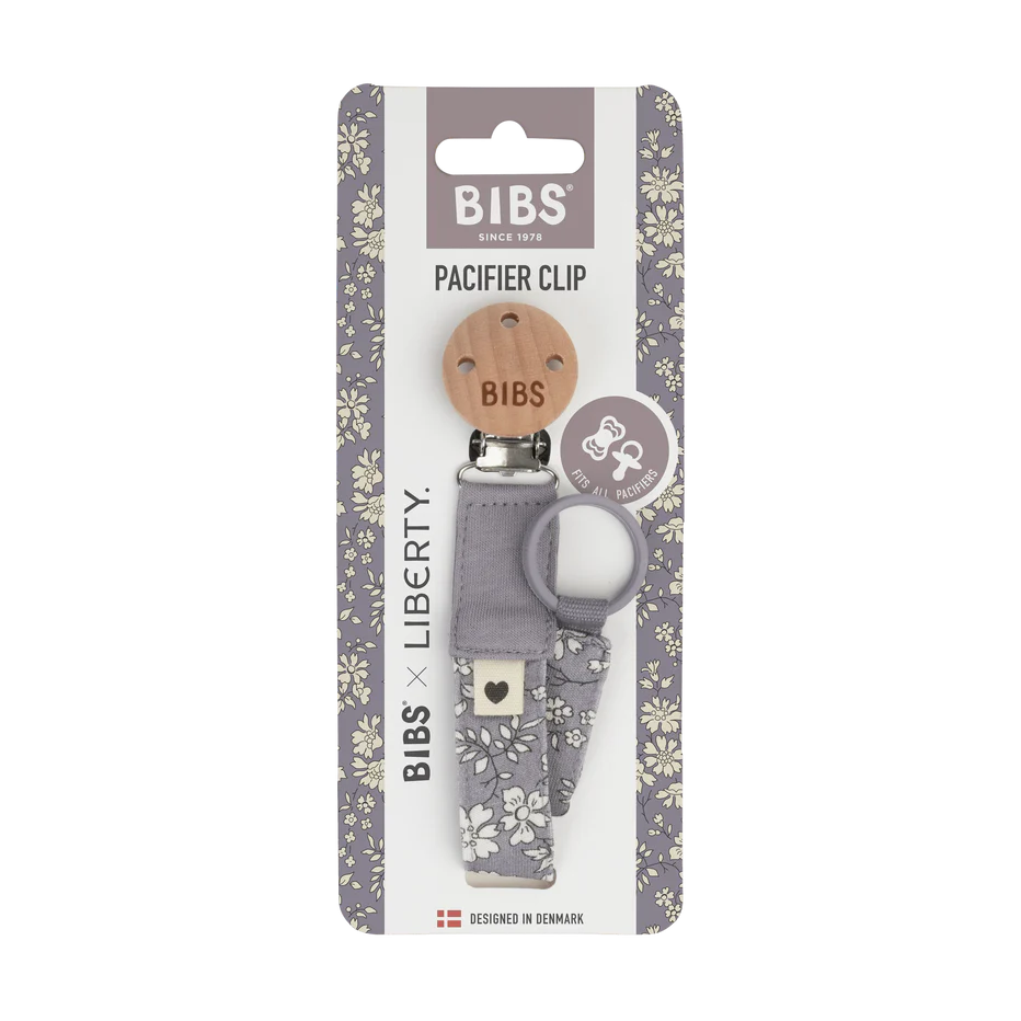 Braided pacifier clip - Liberty Fossil Grey