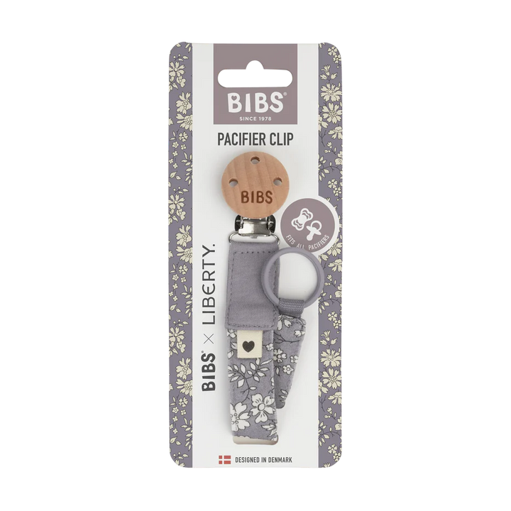 Braided pacifier clip - Liberty Fossil Grey