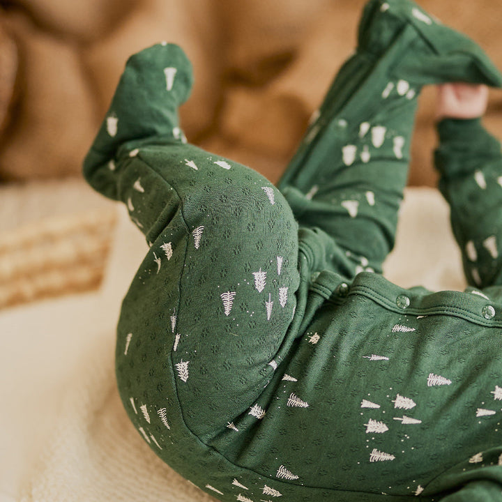 Pyjama une pièce pointelle Sapins  3 mois