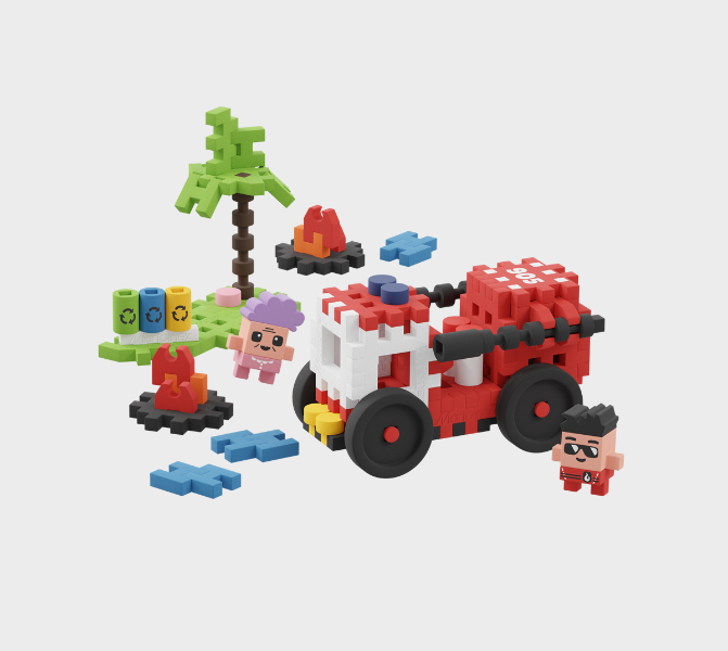 Mini Waffle - Camion de pompiers (80 pcs)