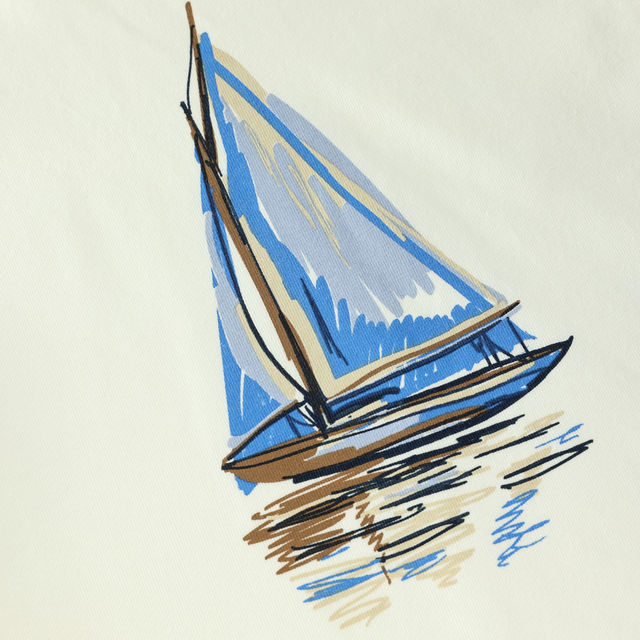 Short-sleeved sweater - Sailboat