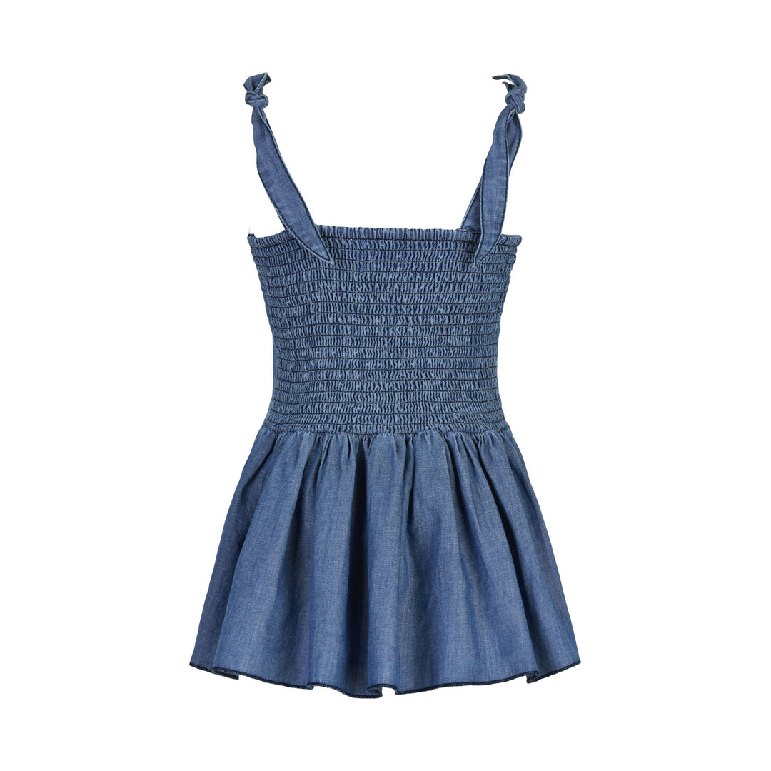 Camisole Nouée Chambray Bijou Blue 5 ans