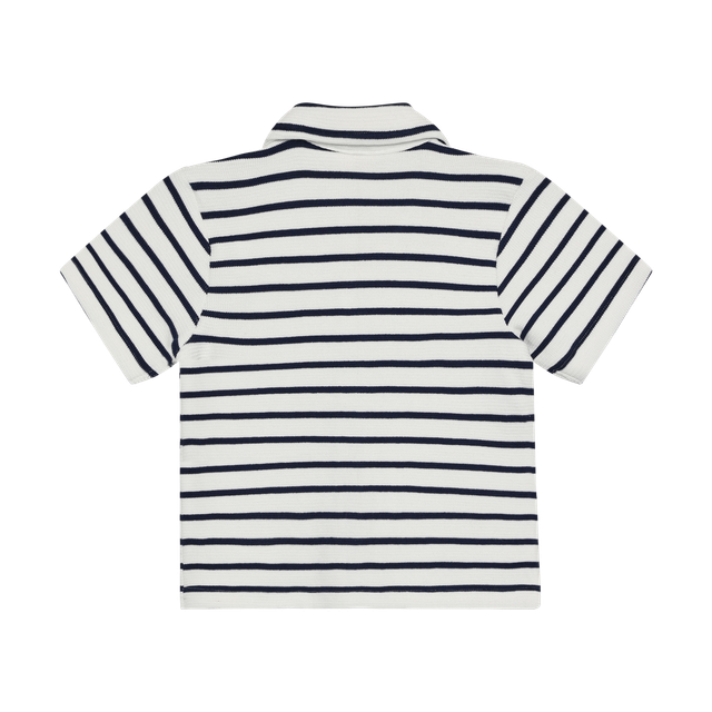 Short-sleeved shirt with medieval blue stripes