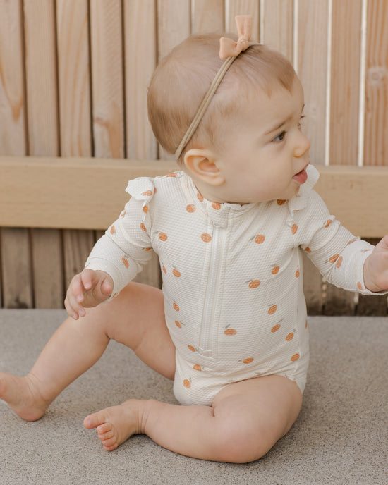 Maillot une pièce manches longues Oranges 0-3 mois