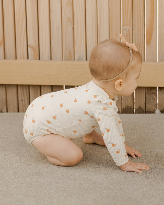 Maillot une pièce manches longues Oranges 0-3 mois