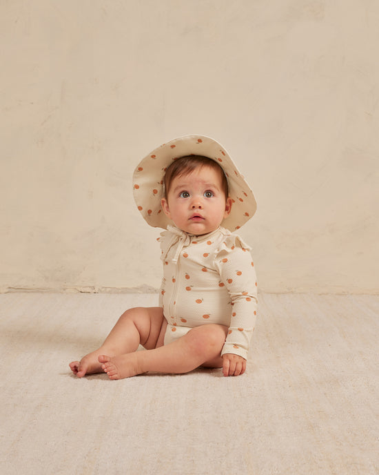 Maillot une pièce manches longues Oranges 3-6 mois