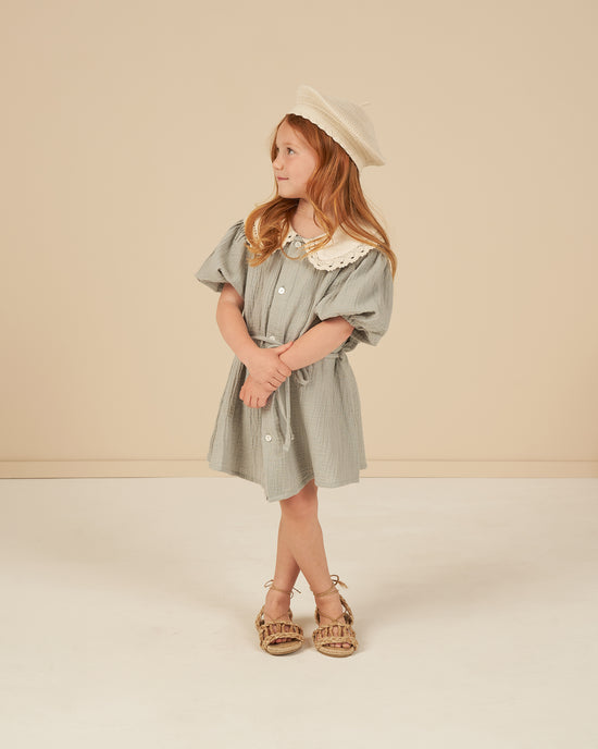 Robe Olive Seafoam  4-5 ans