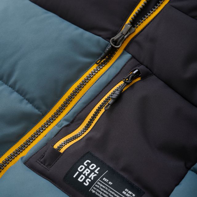 Manteau de ski matelassé - Stormy Weather avec accents de couleur Saffron
