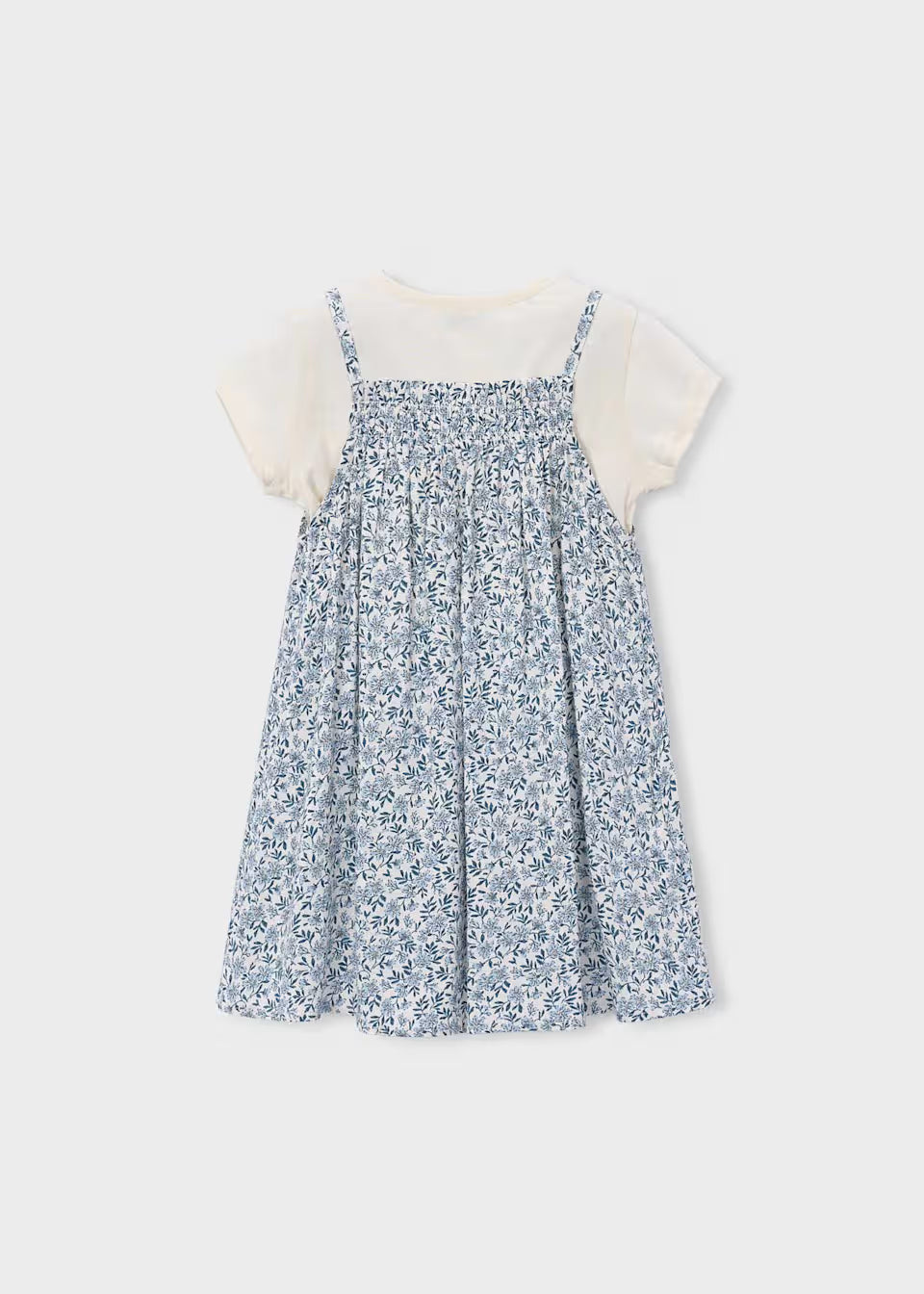Robe combinée à imprimé floral bleu