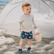 Shark print pool set (shorts and top)