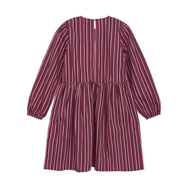 Robe tissée framboise à rayures