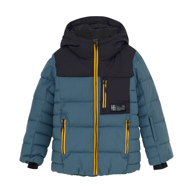Manteau de ski matelassé - Stormy Weather avec accents de couleur Saffron