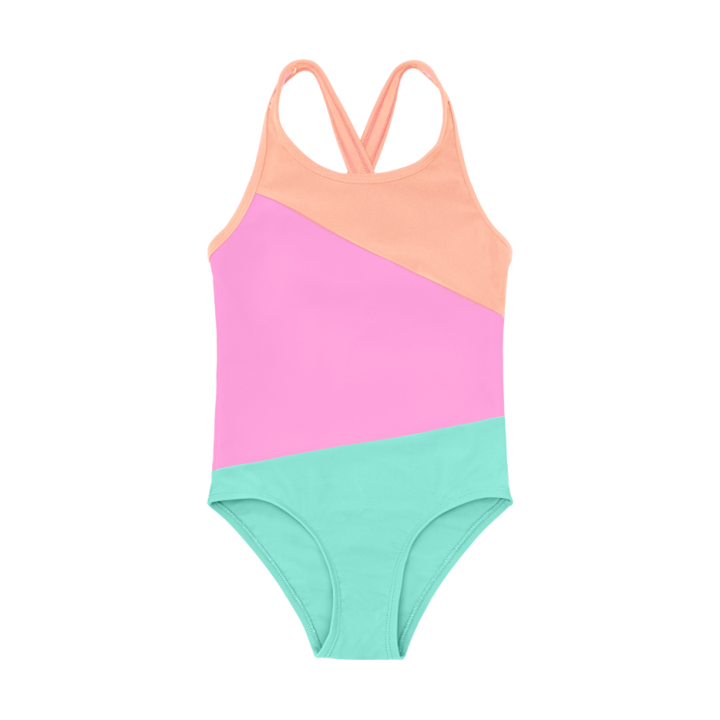 Maillot une pièce - Colorblock Peach