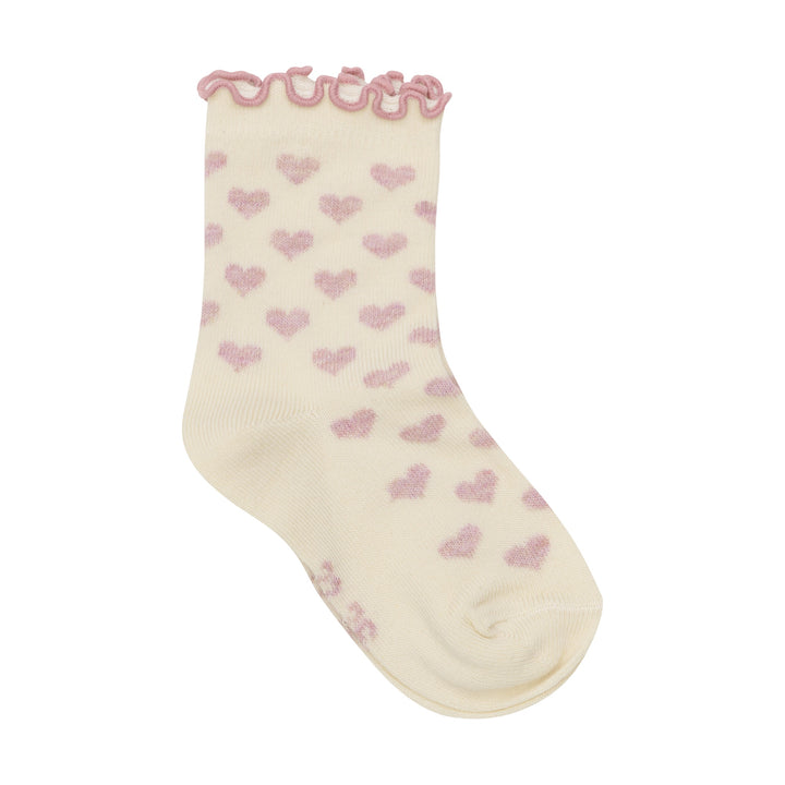 Paquet de 2 paires de chaussettes à rebords frisotés - Coeurs