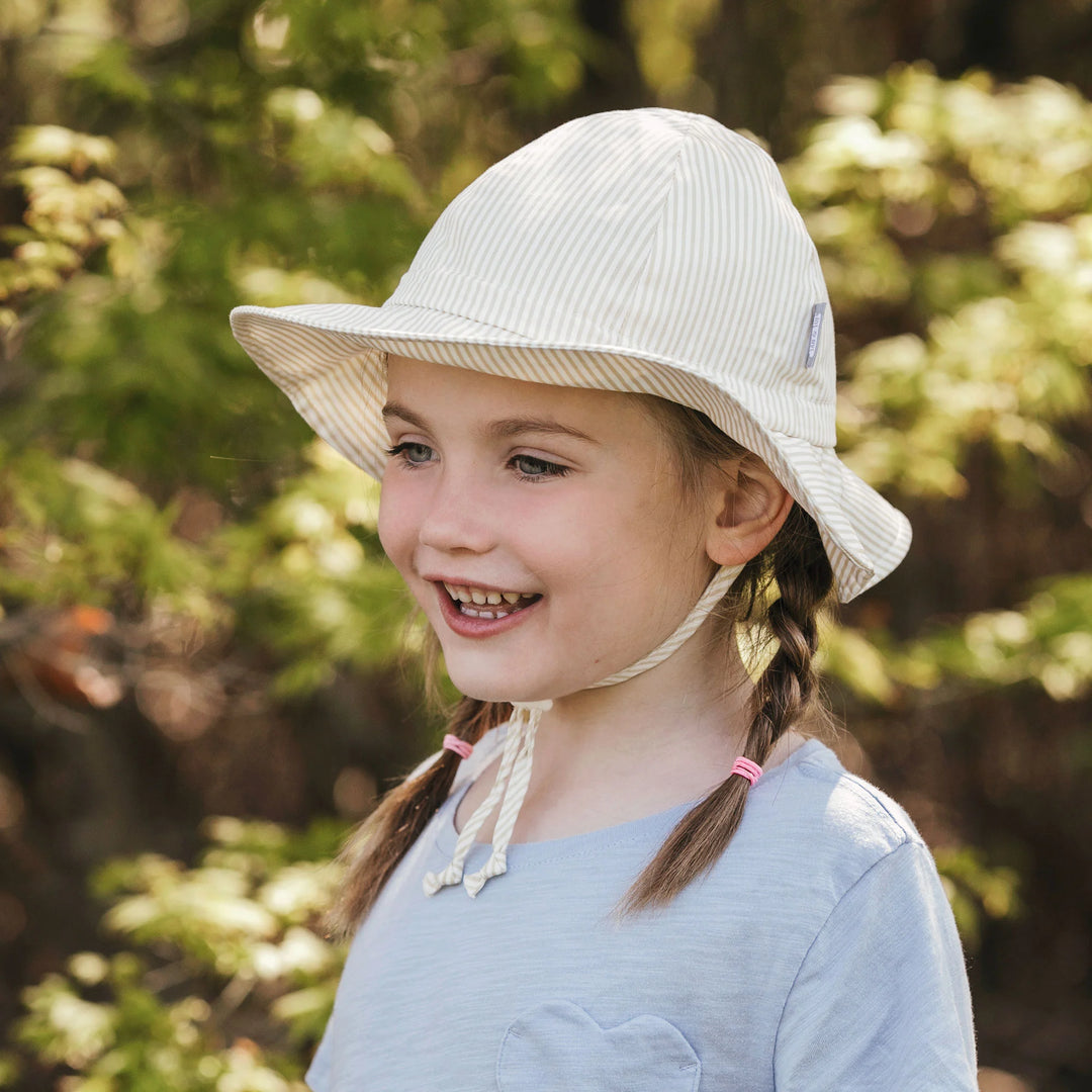 Chapeau Floppy Beige Stripes