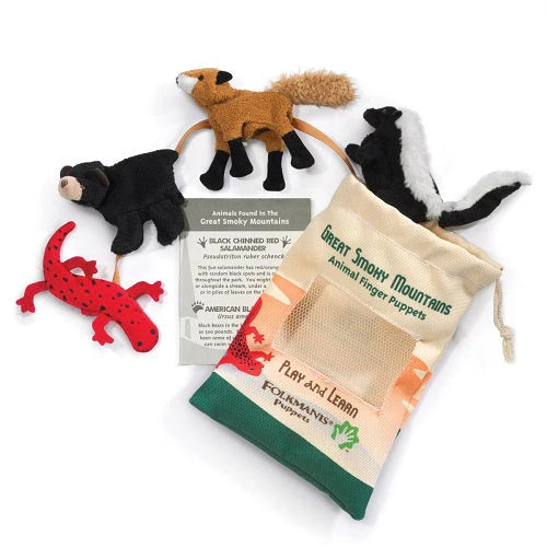 Ensemble de marionnettes à doigt - Animaux des Great Smoky Mountains