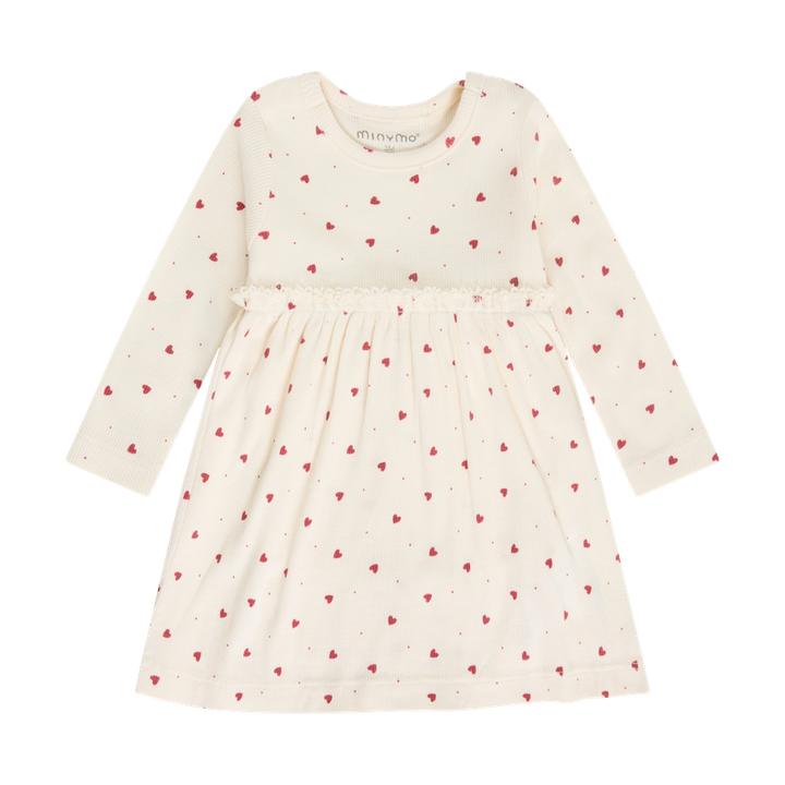 Robe en tricot côtelé à imprimé de coeurs