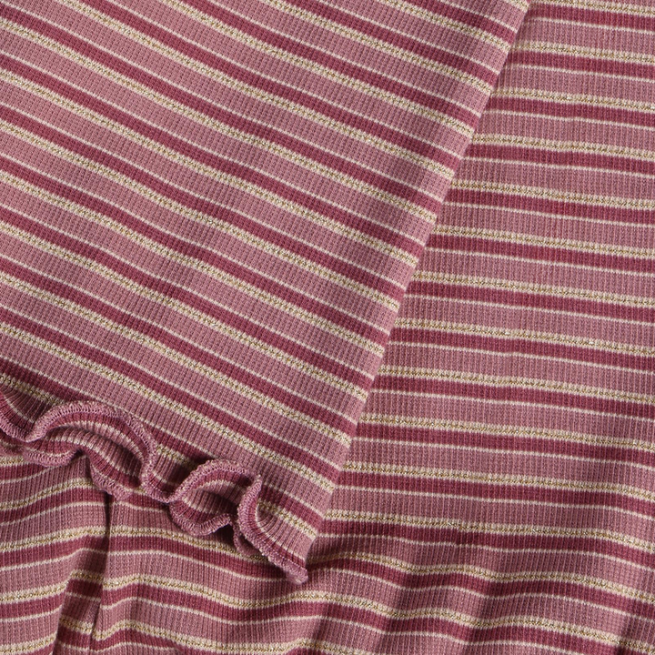 Pantalon en tricot côtelé à rayures violette